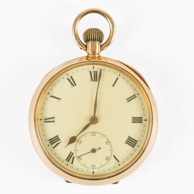 Lot 154 - An 18 Carat Gold Open Faced Pocket Watch, 1919,...