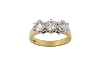 Lot 2253 - An 18 Carat Gold Diamond Three Stone Ring the...