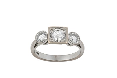 Lot 2192 - An 18 Carat White Gold Diamond Three Stone...