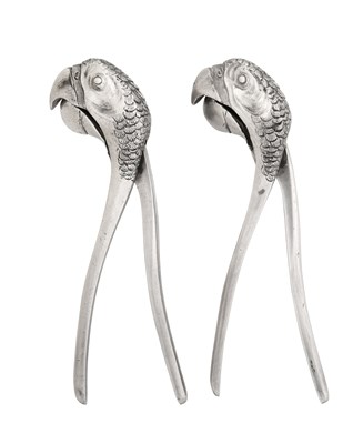Lot 2017 - A Pair of Silver Plate-Mounted Novelty Nut-Crackers