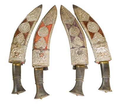 Lot 276 - A Grouping of Four Indian Presentation Kukris,...
