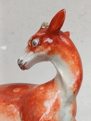 Lot 1073 - A Staffordshire Pearlware Model of a Stag and...