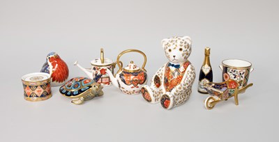 Lot 1075 - Royal Crown Derby Imari Porcelain Paperweights,...