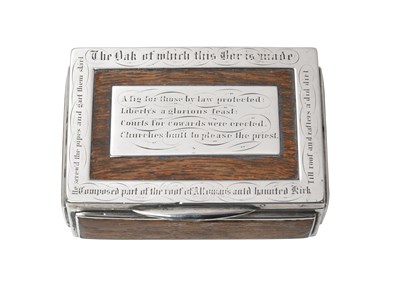 Lot 2048 - A Victorian Scottish Silver-Mounted Oak Snuff-Box