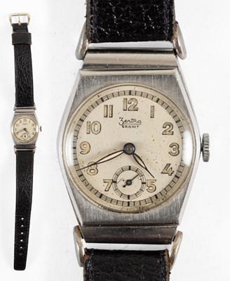 Lot 184 - A Stainless Steel Tonneau Shaped Wristwatch,...