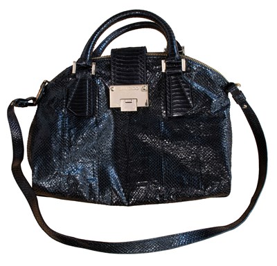 Lot 374 - A Jimmy Choo Black Lizard Effect Leather Rosa...