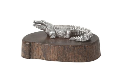 Lot 2187 - A Zimbabwean Silver Model of Crocodile