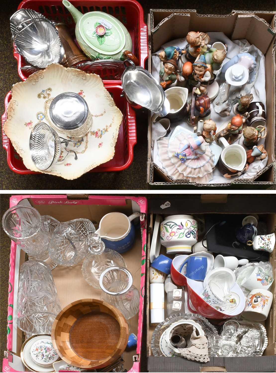 Lot 1077 - A Silver Pierced Dish, a silver topped...