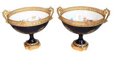 Lot 1137 - A Pair of Sèvres Style Porcelain Pedestal...