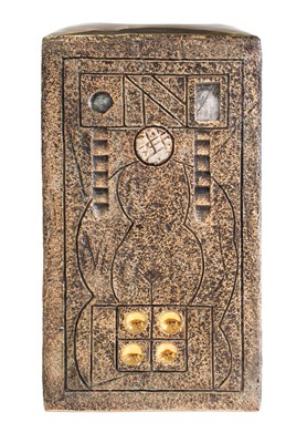Lot 625 - A Troika Pottery Cube Plant Holder, decorated...