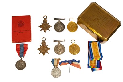 Lot 28 - Two First World War Trios, each comprising...