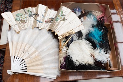 Lot 1053 - Ostrich Feather and Other Feather Fans,...