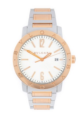 Lot 2369 - Bulgari: A Steel and Gold Automatic Calendar...