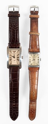 Lot 183 - Two Stainless Steel Rectangular Quartz...