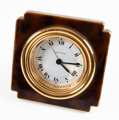 Lot 160 - A Travelling Alarm Timepiece, signed Cartier,...