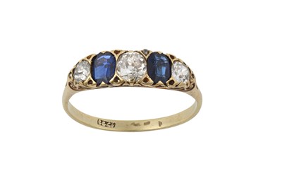 Lot 2361 - A Sapphire and Diamond Five Stone Ring three...