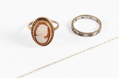 Lot 76 - A 9 Carat Gold Cameo Ring, finger size N1/2;...
