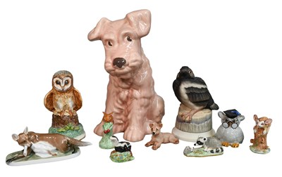 Lot 1128 - Rosenthal Fox and Goose; together with Sylvac...