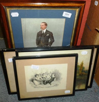 Lot 884 - Three Spy prints, a watercolour and two prints (6)