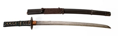 Lot 246 - A Japanese Shinto Wakizashi, the 44.5cm steel...