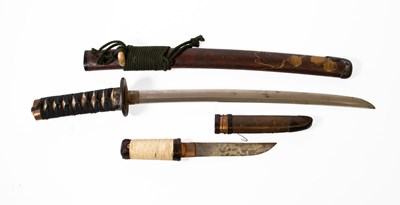 Lot 247 - A Japanese Shinto Wakizashi, the 39.5cm steel...