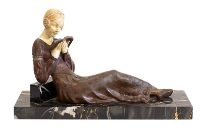 Lot 1152A - A French Art Deco Spelter Figure, cast reading...