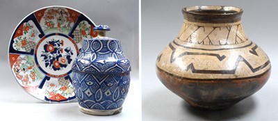 Lot 1186 - A Peruvian Terracotta Vessel, painted with a...