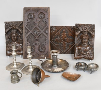 Lot 1135 - A Pair of Carved Oak Figural Mounts, 17th...