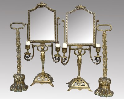 Lot 1130 - A Pair of Brass Doorstops, 19th century, with...