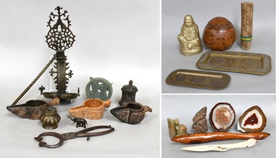 Lot 1131 - A Collection of Islamic Metalwares, Carved...