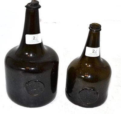 Lot 2 - A Sealed Wine Bottle, dated 1752, of shouldered cylindrical form with tapering neck and string...