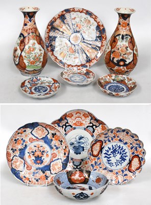 Lot 1159 - A Pair of Japanese Imari Porcelain Vases,...