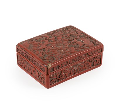 Lot 73 - A Chinese Cinnabar Lacquer Box, Qing Dynasty,...