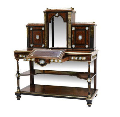 Lot An English Thuya, Ebonised, Tulipwood Banded...
