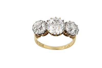 Lot 2352 - A Diamond Three Stone Ring, circa 1910 the...