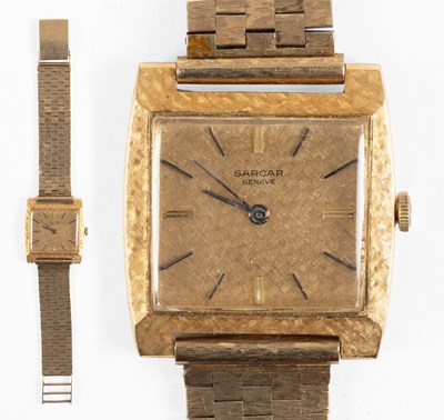 Lot 165 - An 18 Carat Gold Wristwatch, signed Sarcar,...