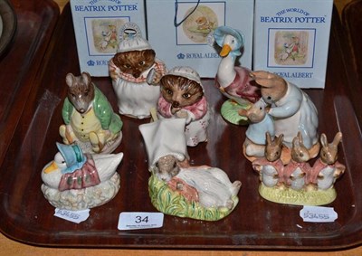 Lot 34 - Eight Royal Albert Beatrix Potter figures (boxed)