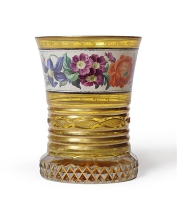Lot 14 - A Vienna Enamelled Glass Beaker (Ranftbecher), circa 1825, attributed to Anton Kothgasser, of...
