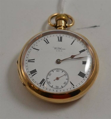 Lot 43 - 9ct gold open faced pocket watch
