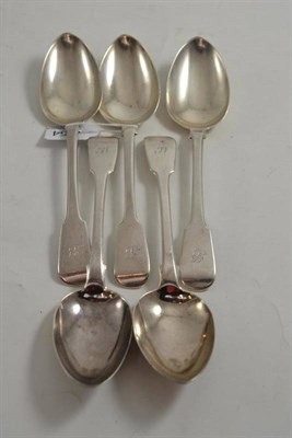 Lot 54 - A set of five silver table spoons, London 1861, approx. 11ozs