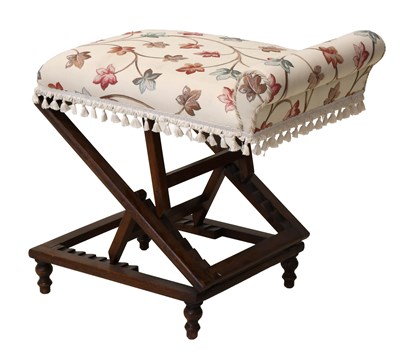 Lot 547 - A Mahogany Framed Adjustable Footstool, with...