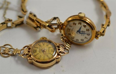 Lot 61 - Two 9ct gold lady's wristwatches