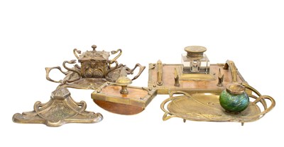 Lot 687 - A Jugendstil Bronze Twin-Handled Inkwell,...