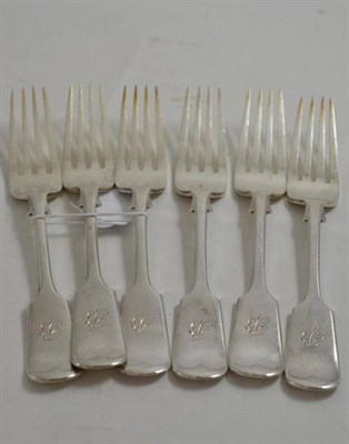 Lot 66 - A set of six silver table forks, by Pinder Brothers, Sheffield 1900