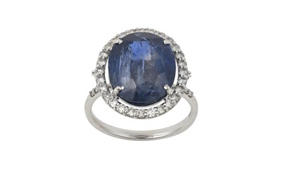 Lot 2318 - An 18 Carat White Gold Sapphire and Diamond...