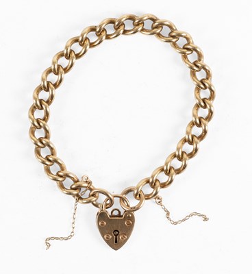 Lot 108 - A 9 Carat Gold Curb Link Bracelet, with a...