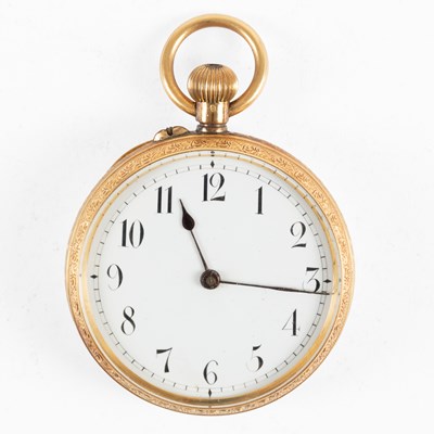 Lot 163 - A Lady's 18 Carat Gold Fob Watch, circa 1900,...
