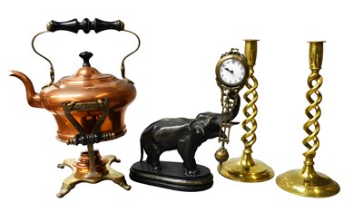 Lot 1182 - A Bronzed Novelty Elephant Mystery Timepiece,...