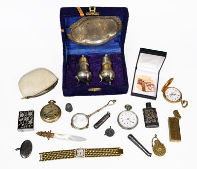 Lot 509 - A Plated Dunhill Lighter, scent bottle stamped...