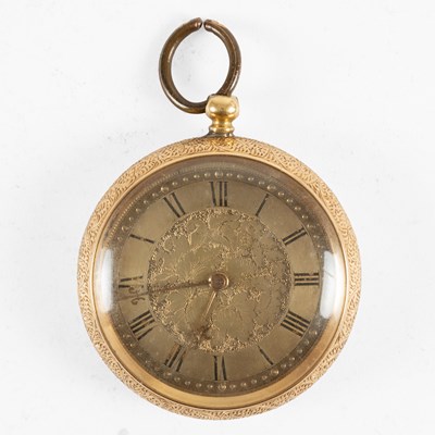 Lot 164 - A Lady's 18 Carat Gold Fob Watch, circa 1900,...